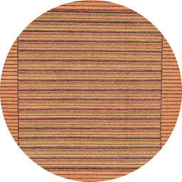 Round Machine Washable Abstract Orange Rug, wshabs201