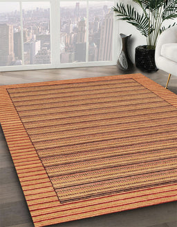 Machine Washable Abstract Orange Rug in a Family Room, wshabs201