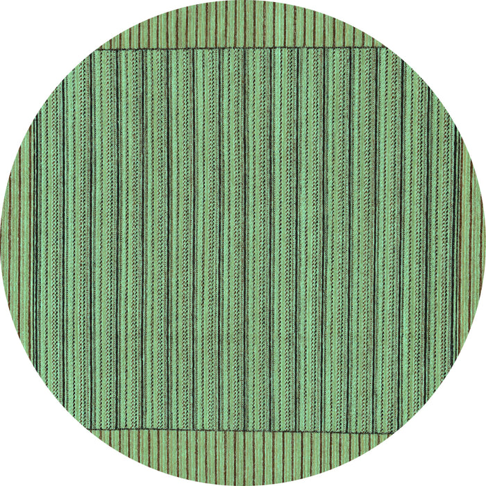 Round Machine Washable Abstract Turquoise Modern Area Rugs, wshabs201turq