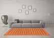 Machine Washable Abstract Orange Modern Area Rugs in a Living Room, wshabs201org