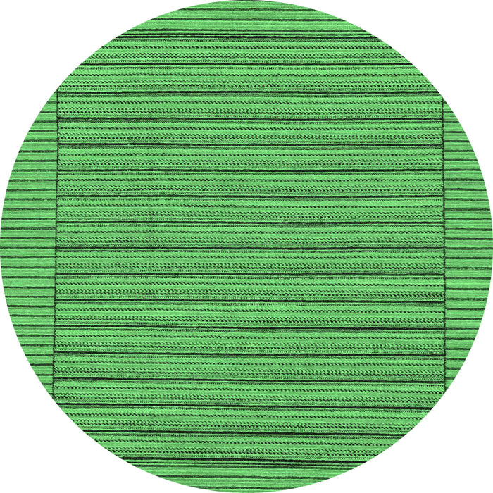 Round Abstract Emerald Green Modern Rug, abs201emgrn