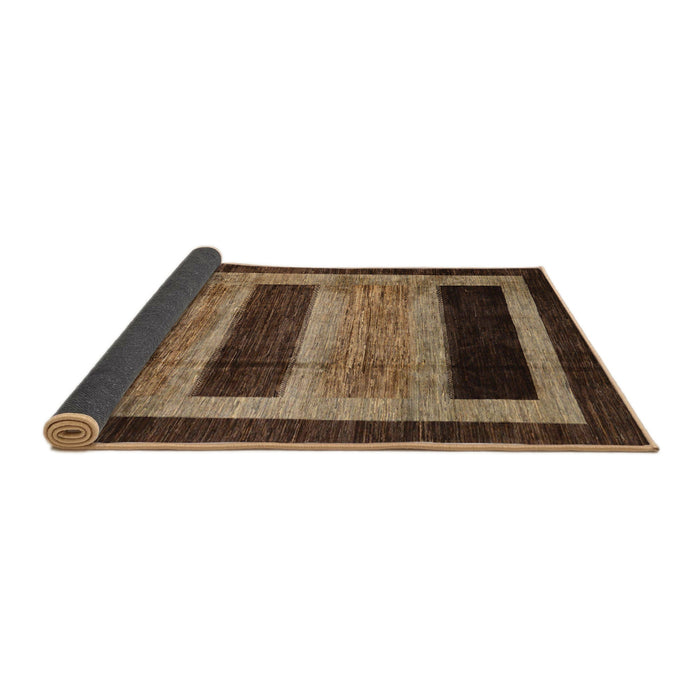 Sideview of Abstract Bakers Brown Modern Rug, abs202