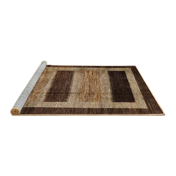 Sideview of Machine Washable Abstract Bakers Brown Rug, wshabs202
