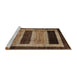 Sideview of Machine Washable Abstract Bakers Brown Rug, wshabs202