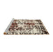 Sideview of Machine Washable Abstract Wheat Beige Rug, wshabs2020