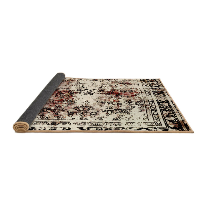 Sideview of Abstract Wheat Beige Modern Rug, abs2020