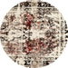 Round Abstract Wheat Beige Modern Rug, abs2020