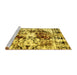 Sideview of Machine Washable Abstract Yellow Modern Rug, wshabs2020yw