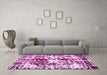 Machine Washable Abstract Pink Modern Rug in a Living Room, wshabs2020pnk