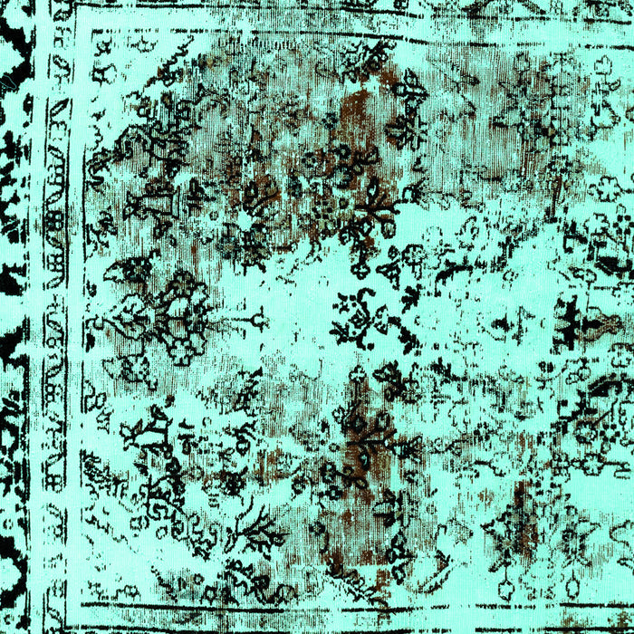 Machine Washable Abstract Turquoise Modern Area Rugs, wshabs2020turq