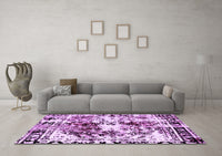 Machine Washable Abstract Purple Modern Rug, wshabs2020pur