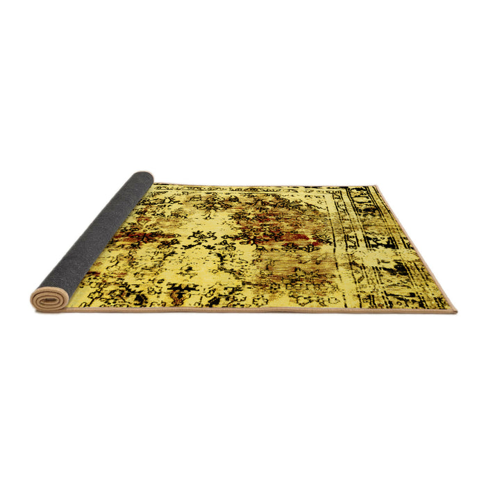 Sideview of Abstract Yellow Modern Rug, abs2020yw