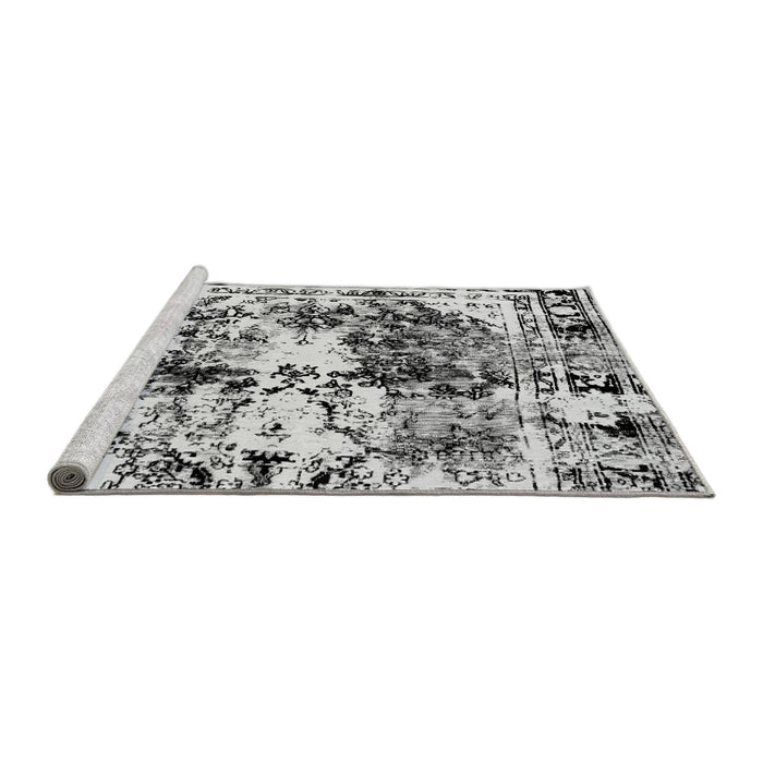 Sideview of Machine Washable Abstract Gray Modern Rug, wshabs2020gry