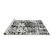 Sideview of Machine Washable Abstract Gray Modern Rug, wshabs2020gry