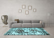 Machine Washable Abstract Light Blue Modern Rug in a Living Room, wshabs2020lblu