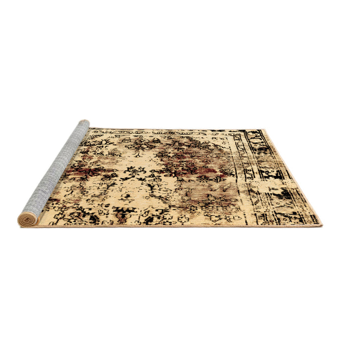 Sideview of Machine Washable Abstract Brown Modern Rug, wshabs2020brn