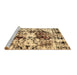 Sideview of Machine Washable Abstract Brown Modern Rug, wshabs2020brn