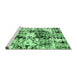 Sideview of Machine Washable Abstract Emerald Green Modern Area Rugs, wshabs2020emgrn