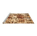 Sideview of Machine Washable Abstract Orange Modern Area Rugs, wshabs2020org