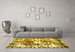 Machine Washable Abstract Yellow Modern Rug in a Living Room, wshabs2020yw