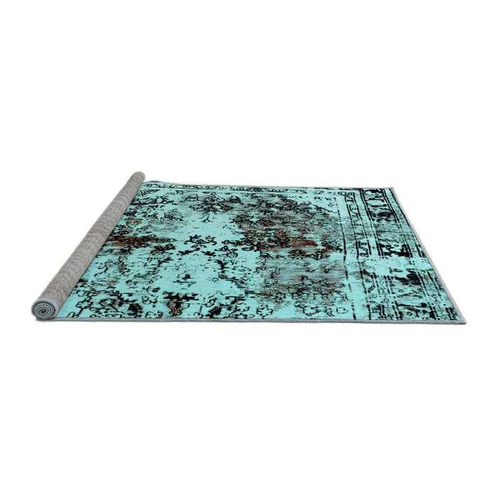 Sideview of Machine Washable Abstract Light Blue Modern Rug, wshabs2020lblu