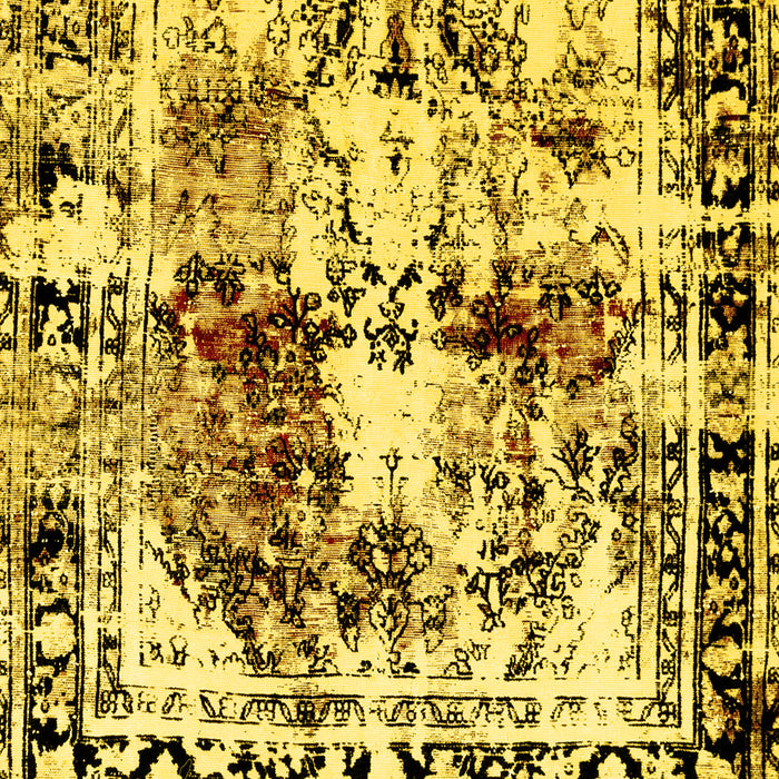 Square Abstract Yellow Modern Rug, abs2020yw