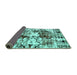 Sideview of Abstract Turquoise Modern Rug, abs2020turq