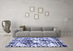 Machine Washable Abstract Blue Modern Rug in a Living Room, wshabs2020blu