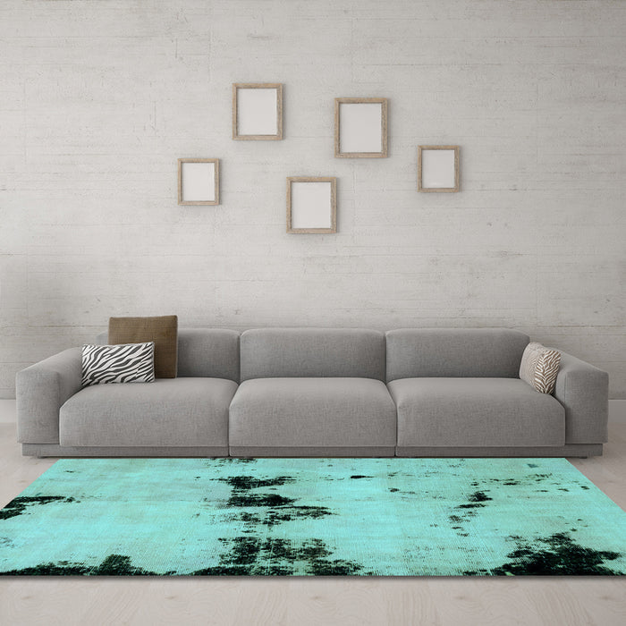 Machine Washable Abstract Light Blue Modern Rug in a Living Room, wshabs2021lblu