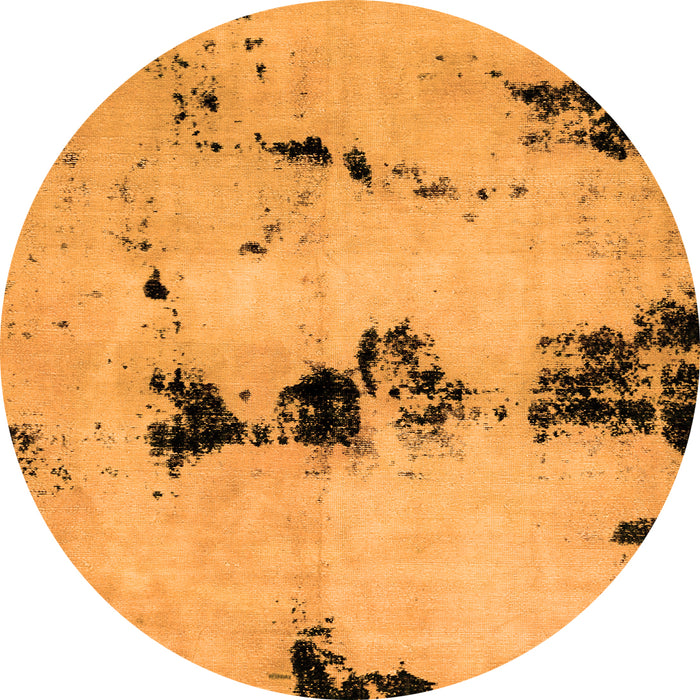 Round Abstract Orange Modern Rug, abs2021org