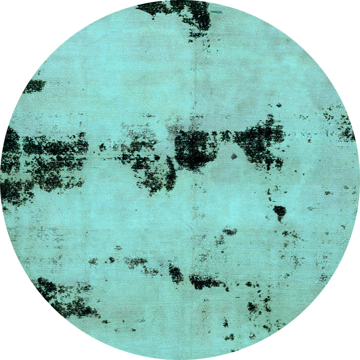 Round Abstract Light Blue Modern Rug, abs2021lblu