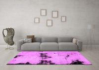 Machine Washable Abstract Purple Modern Rug, wshabs2021pur