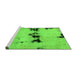 Sideview of Machine Washable Abstract Green Modern Area Rugs, wshabs2021grn