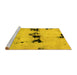 Sideview of Machine Washable Abstract Yellow Modern Rug, wshabs2021yw