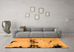 Machine Washable Abstract Orange Modern Area Rugs in a Living Room, wshabs2021org