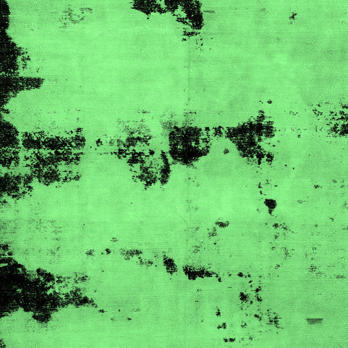 Square Machine Washable Abstract Emerald Green Modern Area Rugs, wshabs2021emgrn