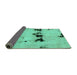 Sideview of Abstract Turquoise Modern Rug, abs2021turq