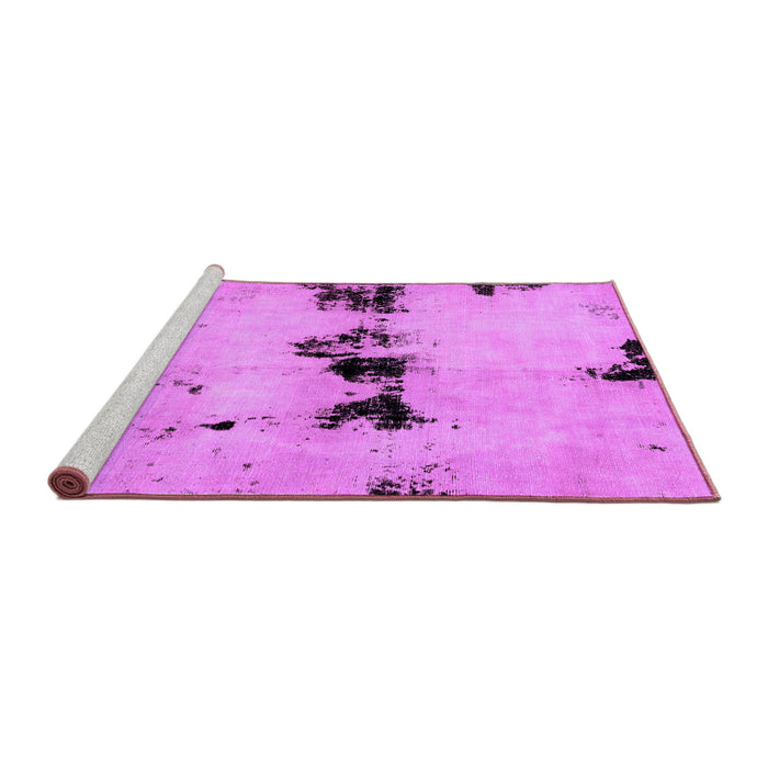 Sideview of Machine Washable Abstract Purple Modern Area Rugs, wshabs2021pur
