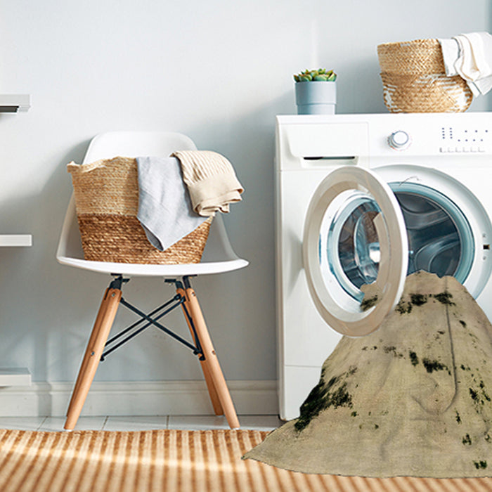 Machine Washable Abstract Yellow Rug in a Washing Machine, wshabs2021