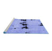 Sideview of Machine Washable Abstract Blue Modern Rug, wshabs2021blu