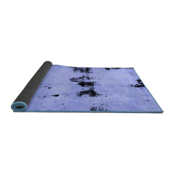 Sideview of Abstract Blue Modern Rug, abs2021blu
