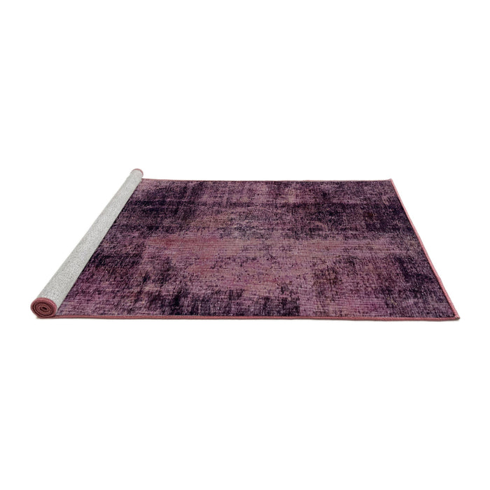 Sideview of Machine Washable Abstract Pink Rug, wshabs2022