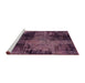 Sideview of Machine Washable Abstract Pink Rug, wshabs2022