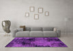 Machine Washable Abstract Purple Modern Area Rugs in a Living Room, wshabs2022pur