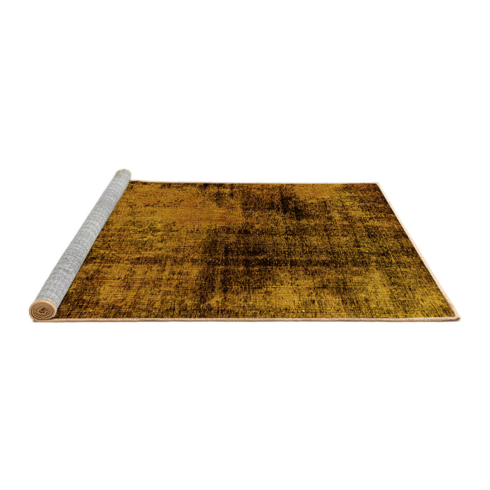 Sideview of Machine Washable Abstract Yellow Modern Rug, wshabs2022yw