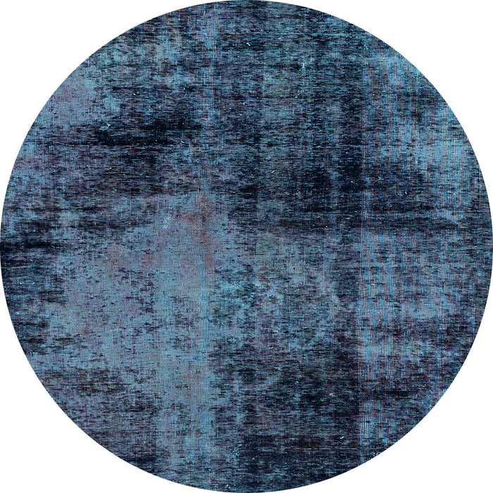 Round Machine Washable Abstract Light Blue Modern Rug, wshabs2022lblu