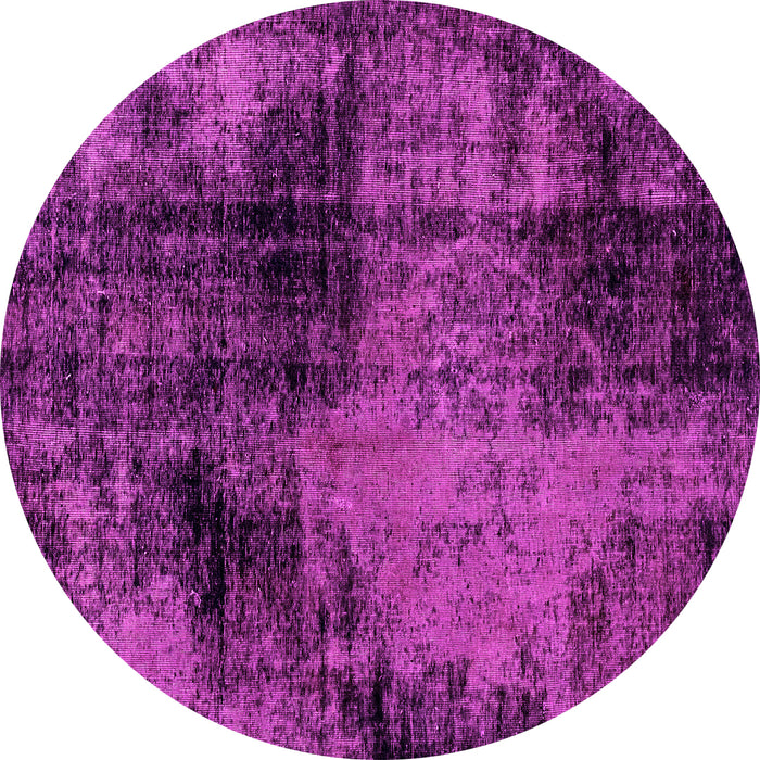 Round Machine Washable Abstract Pink Modern Rug, wshabs2022pnk