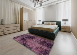 Abstract Pink Modern Rug in a Bedroom, abs2022