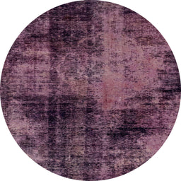 Round Abstract Pink Modern Rug, abs2022