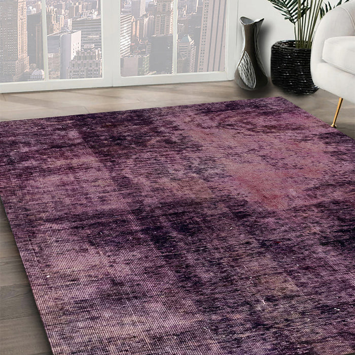 Abstract Pink Modern Rug in Family Room, abs2022